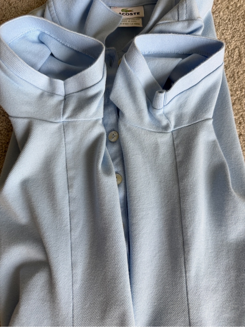 Lacoste Blue Stretch Pique Polo Shirt Women’s 42 M Short Sleeve Tennis Golf - Picture 6 of 9